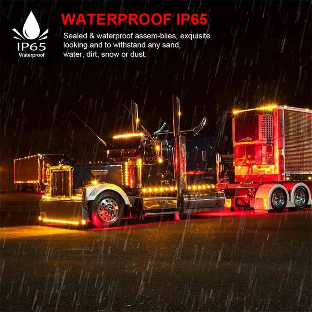 4PCS 12v-24v Side Marker Warning Tail External Trailer Truck