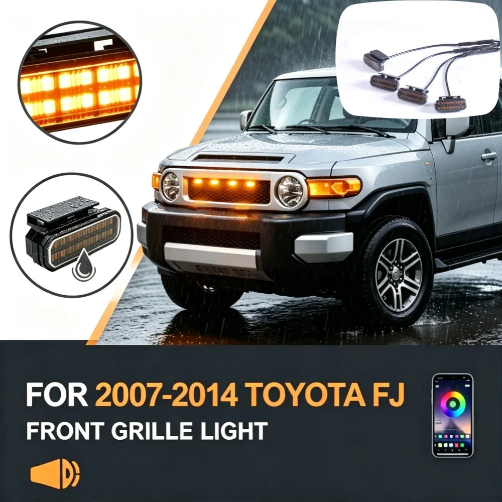 For 2007-2014 Toyota Fj Fit Front Grille Daytime Running Decor