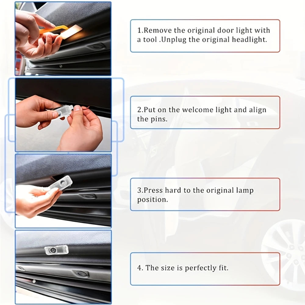 For Audi A6 A7 Q3 Q5 2PCS Set Door Courtesy Logo Projector Q7 A1
