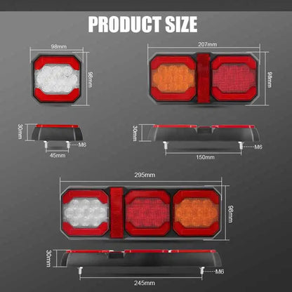 For Trailer 3.5 Inch Square Truck Tail 12V 24V Van Bus