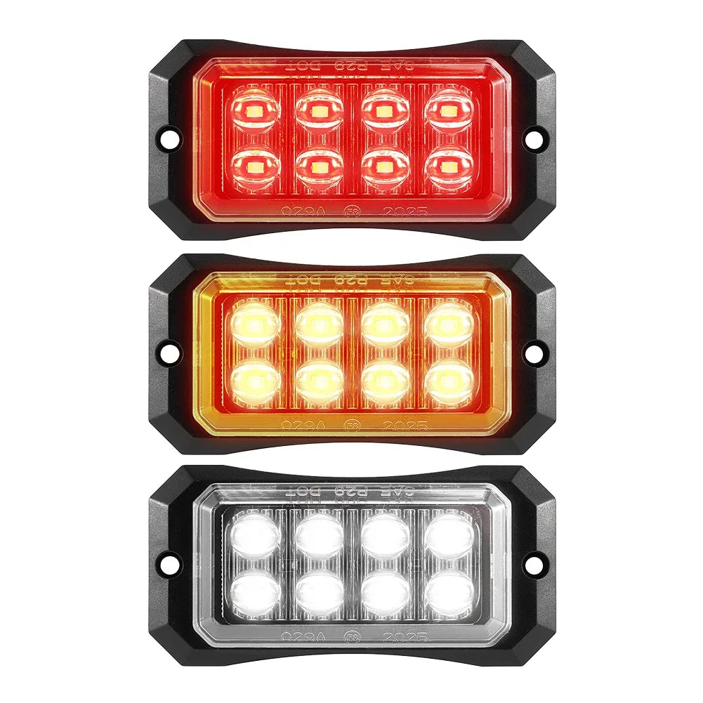Yellow White Blue Red 12LED Emergency Beacon Warning Hazard