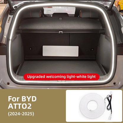 For BYD ATTO2 Dolphin King M6 Sea Lion 05/07 Tang Yuan Plus LED Trunk Light Strip 12V Ambient Lighting Back Door Lamp Tr