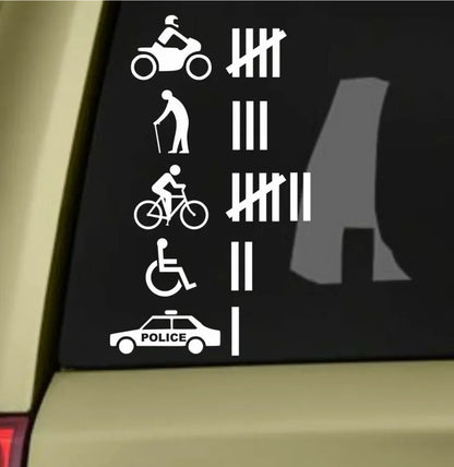 5.3 Funny Hit Accident Count Vinyl Sticker Decal Off