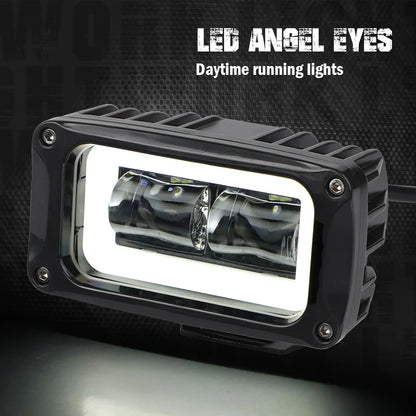 4-inch 8D Lens Rectangular Work Angel Eyes Halo Driving