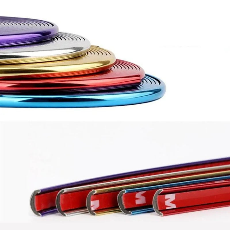 8M Decor Wheel Rim Protector Sticker Chrome Moulding Strip