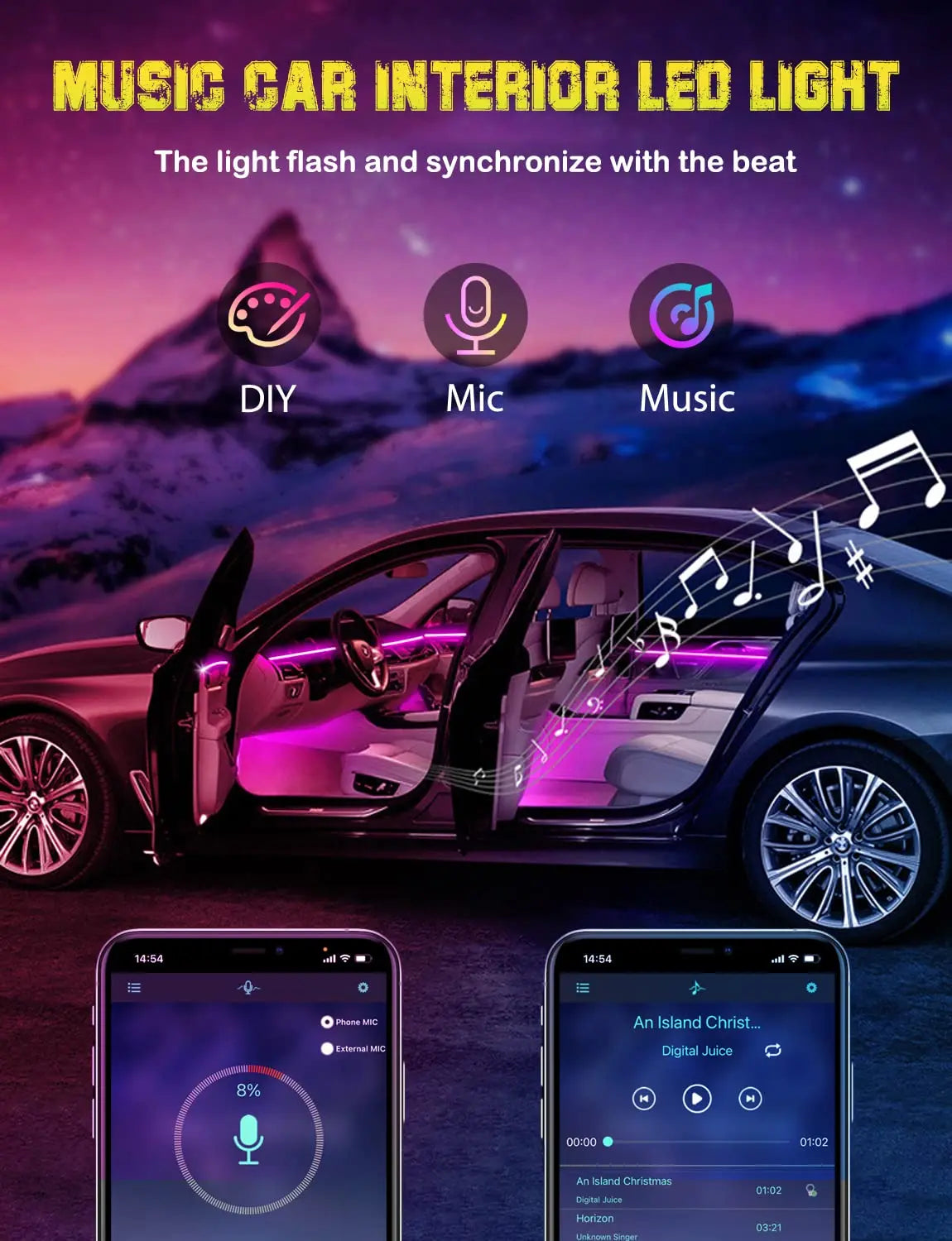 Neon Interior Ambient 315 Inch Fiber Optic RGB Strip