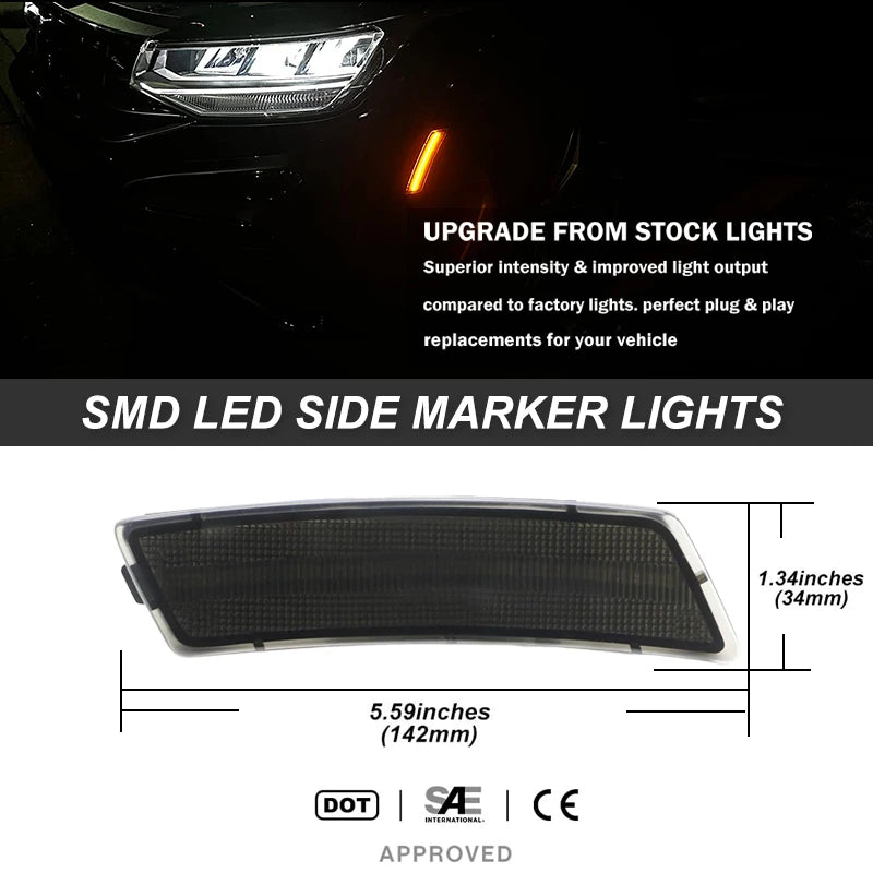For Volkswagen Beetle 2012-2019 LED Fender Side Marker Smoked