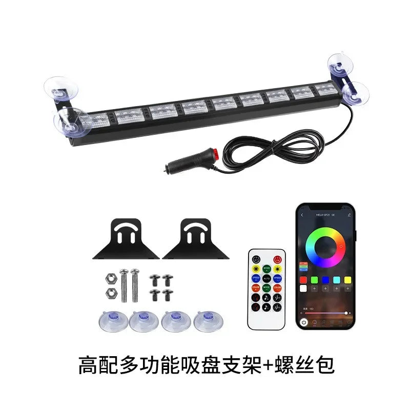 6P 9P Warning Strobe Bars Wireless APP Remote Control