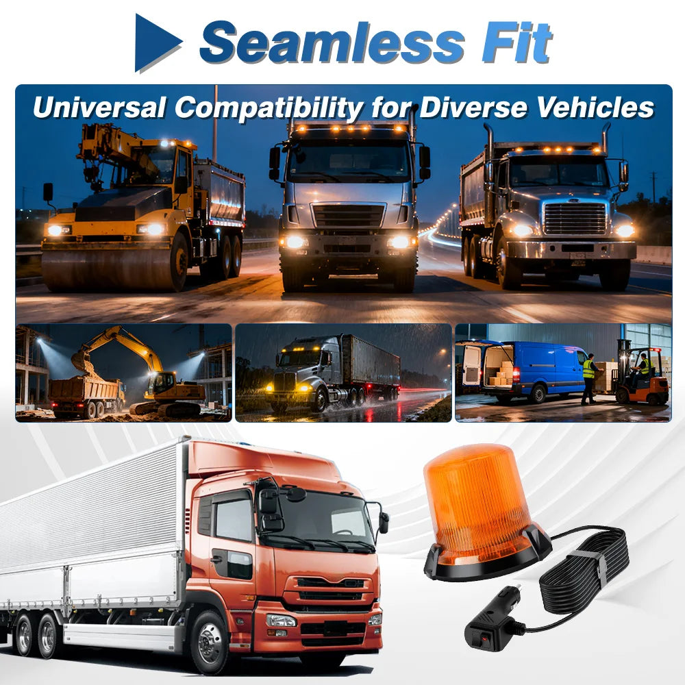 For 12-80 V Dc Or 12-48 Amber ABS Material Strobe V Dc Vehicles