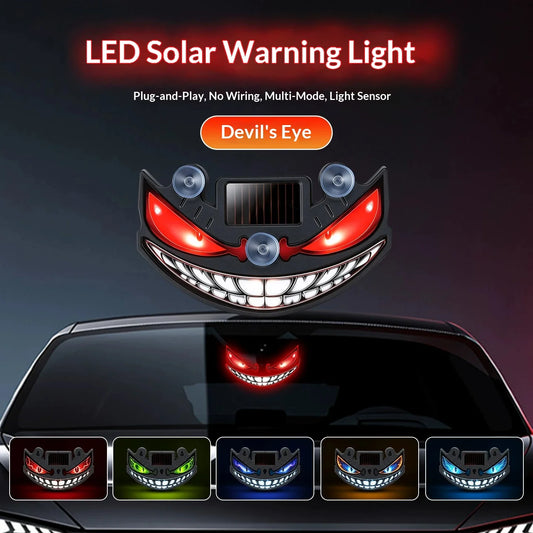 Devil Eyes Windshield Warning Flashing Signal Solar Rear