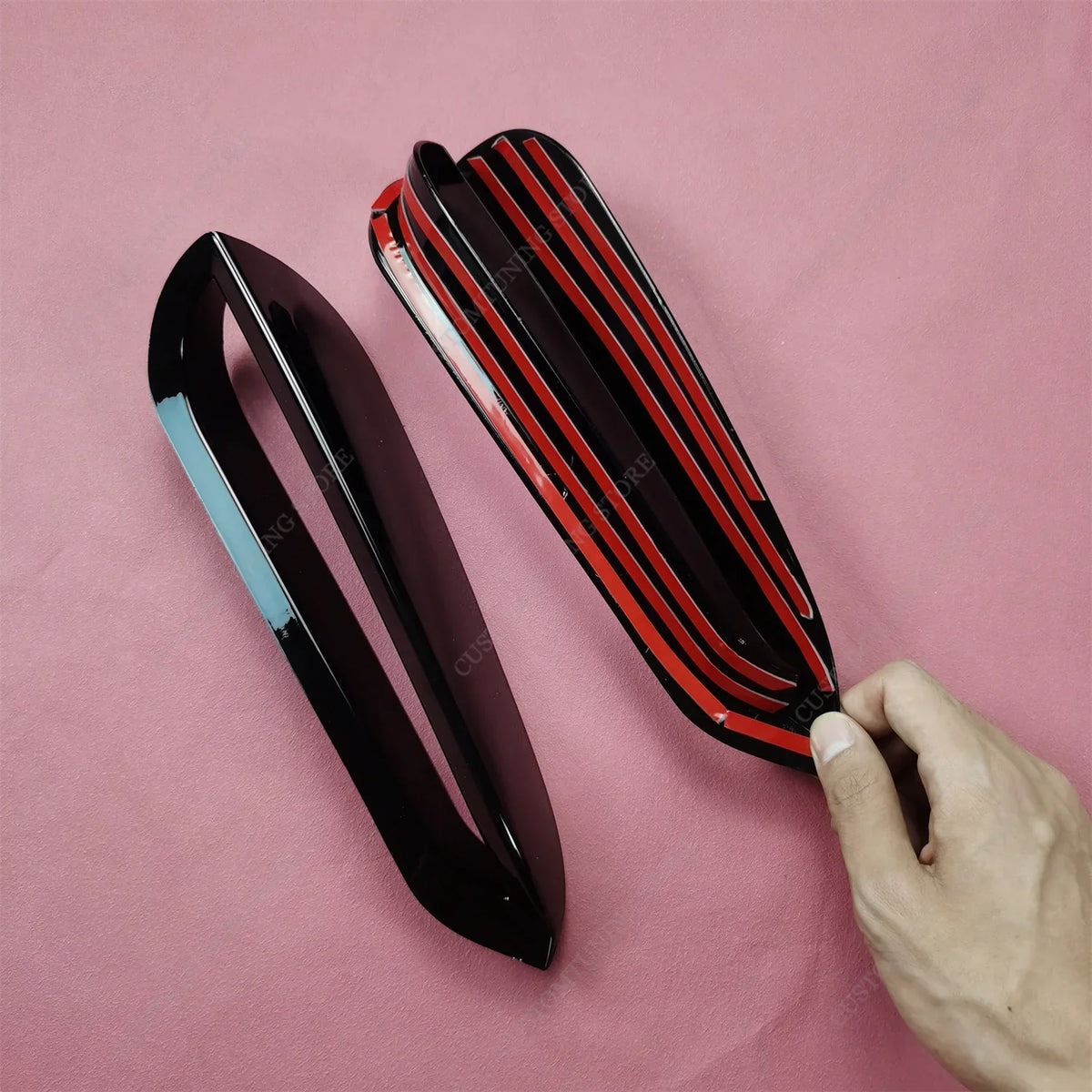 For BMW F40 Gloss Red Front Bumper Airvent Trim Foglamp Cover