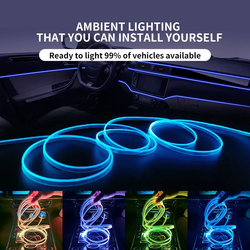 For Auto Diy Flexible Ambient Light Interior Remote APP El