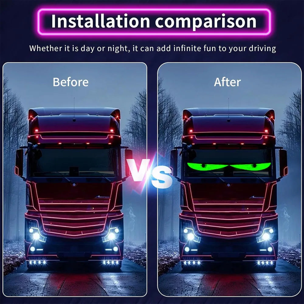Devil Eyes Truck Full Color Windshield Programmable Display