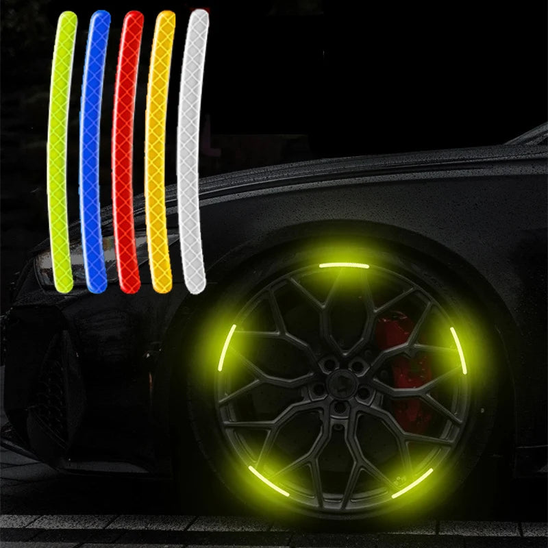 Wheel Hub Reflective Stripes Door Handle Safety Warning Sticker