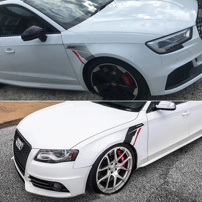 1pair Sport Racing Side Fender Decals Reflective Stickers