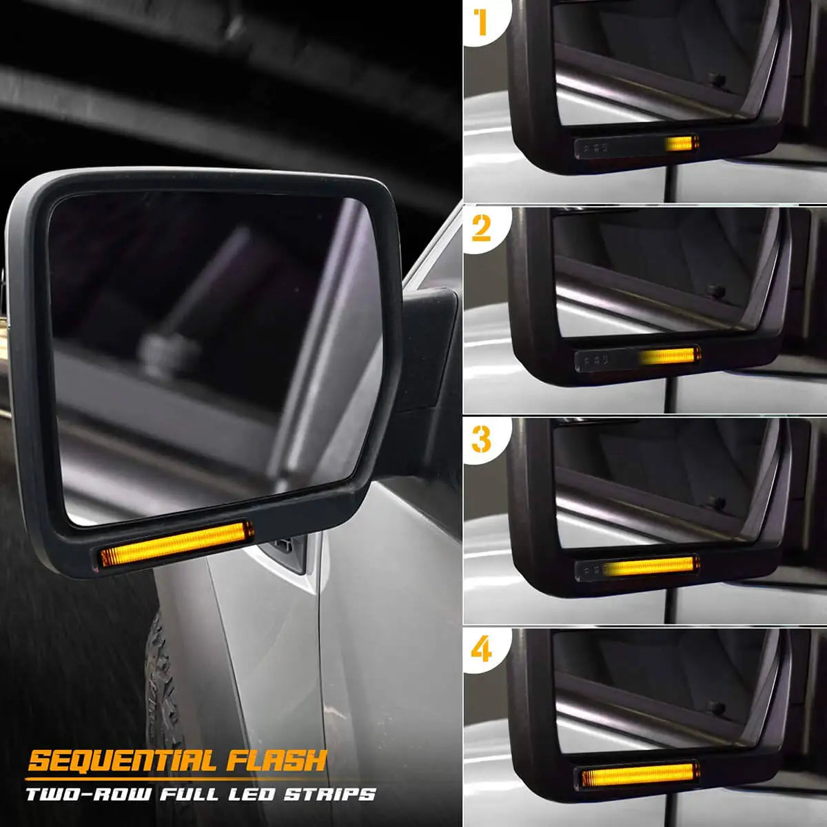 For Ford F-150 F150 2009-2014 Raptor Sequential Side Mirror Turn
