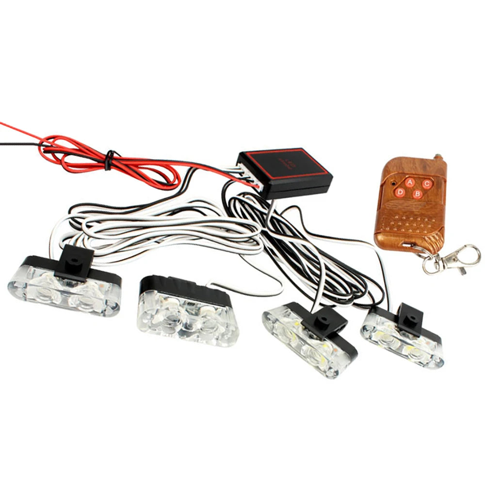 Set Strobe Warning Wireless Remote Control ABS White Yellow