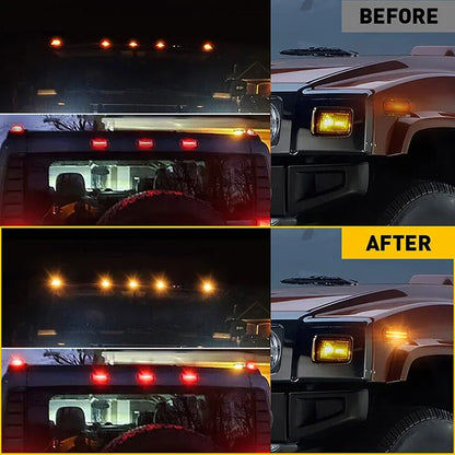 For Hummer H2 2003-2009 14PCS Set Roof Side Red Amber Fender