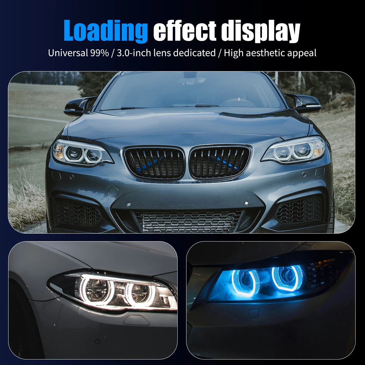 Inch Angel Eyes Headlight RGB Halo Ring 5D APP