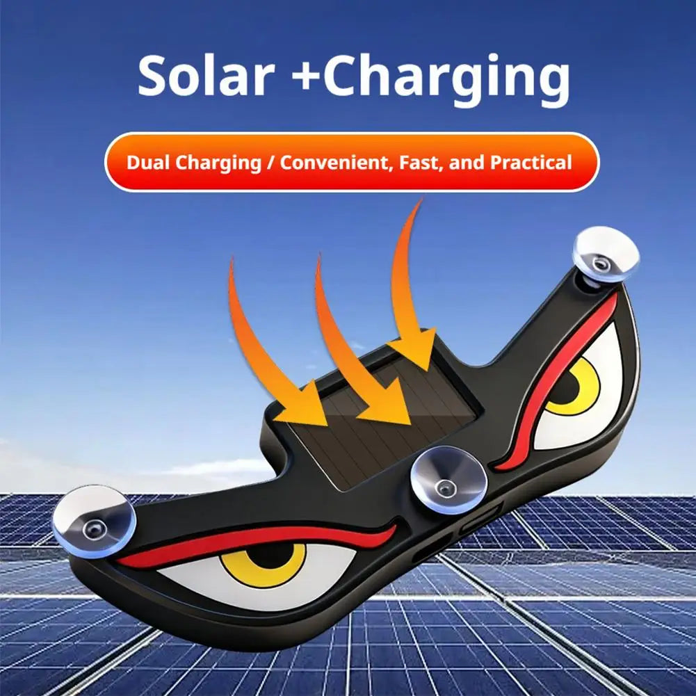 Solar Powered Devil Eye Warning Ambient Window Fun Stylish