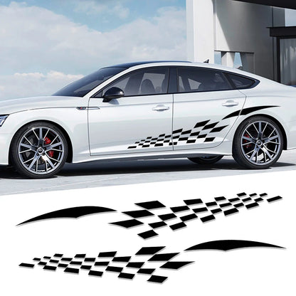 2PCS Lattices Decals Cover Scratches Racing Sport Stripe Truck
