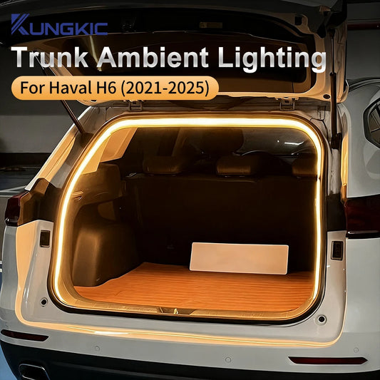 Rear Trunk LED Atmosphere Light Bar For Haval H6 2021-2025 White Warm Modified Lamp Auto Parts Car Trunk Lighting Modifi