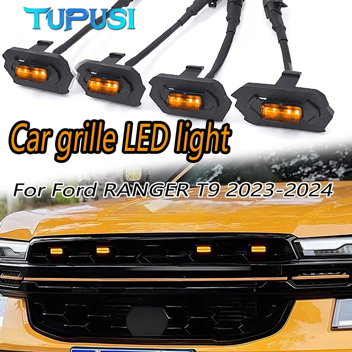 For Ford Ranger Wildtrack T9 2023 Amber White Front Grille