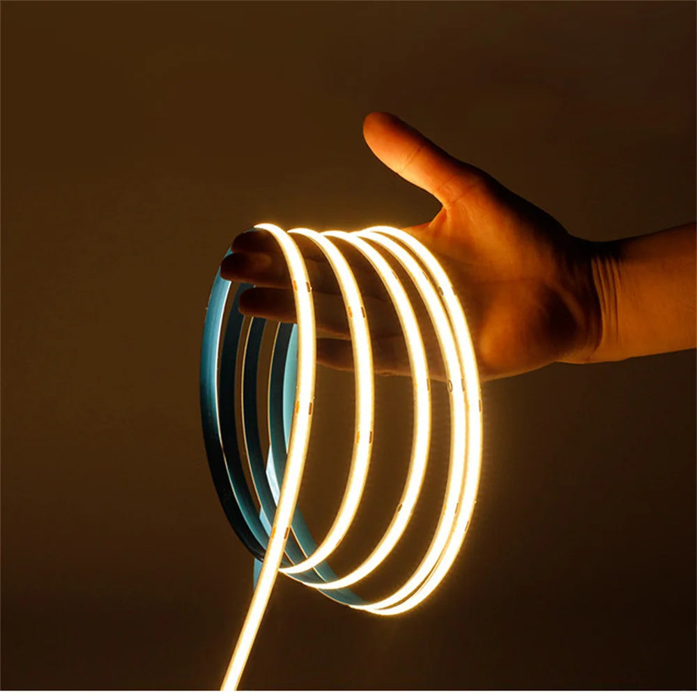 ac220v dc24v 10M Cob Strip Density Flexible Warm Nature