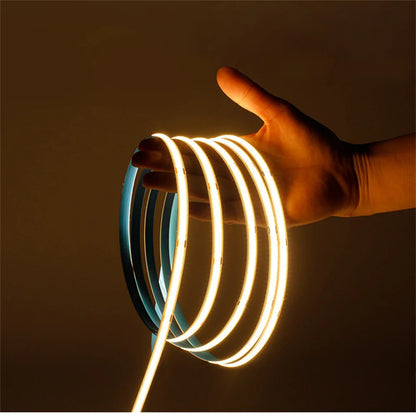 ac220v dc24v 10M Cob Strip Density Flexible Warm Nature