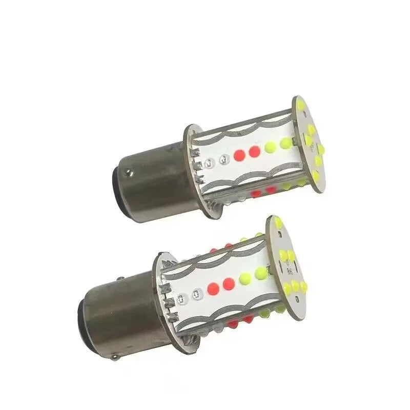 2PCS Strobe Flash RGB 1157 bay15d Cob 30chips Brake
