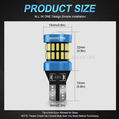 2PCS 1400LM Super Bright T15 W16W No Error 4014