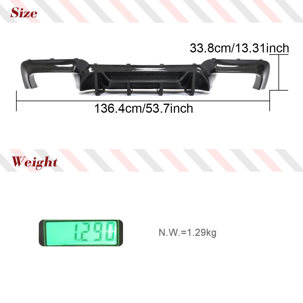 For BMW 5 Series F10 Real Rear Diffuser Bumper Lip Spoiler Guard