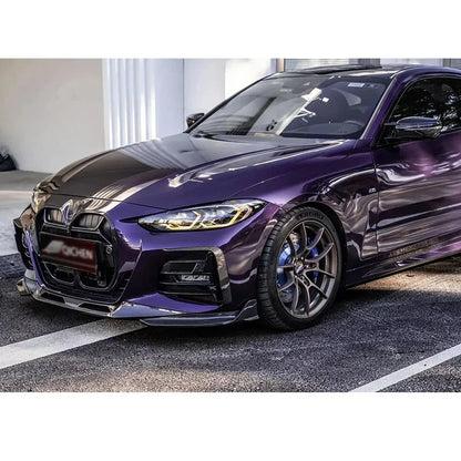 For BMW 4 Series G22 G23 Dry Carbon Fiber Front Lip Bumper