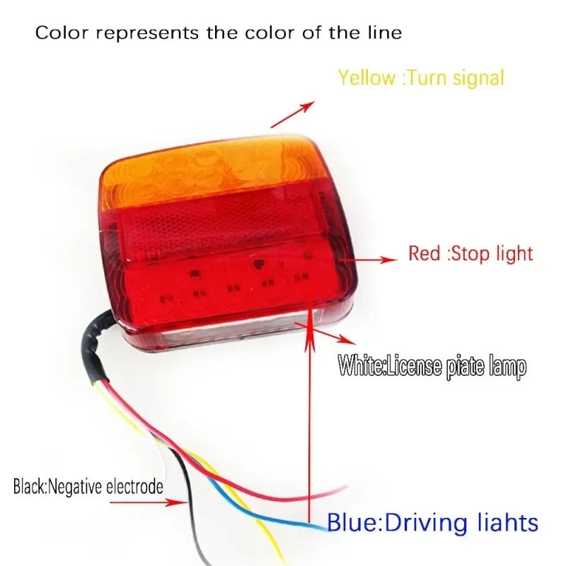 12V Trailer Truck Tail Taillight Brake Stop Turn Signal