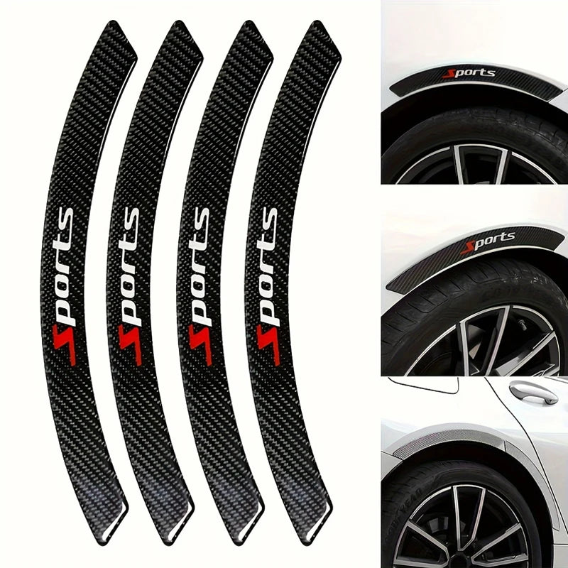 4PCS Carbon Fiber Protection Wheel Eyebrow Edge Guard