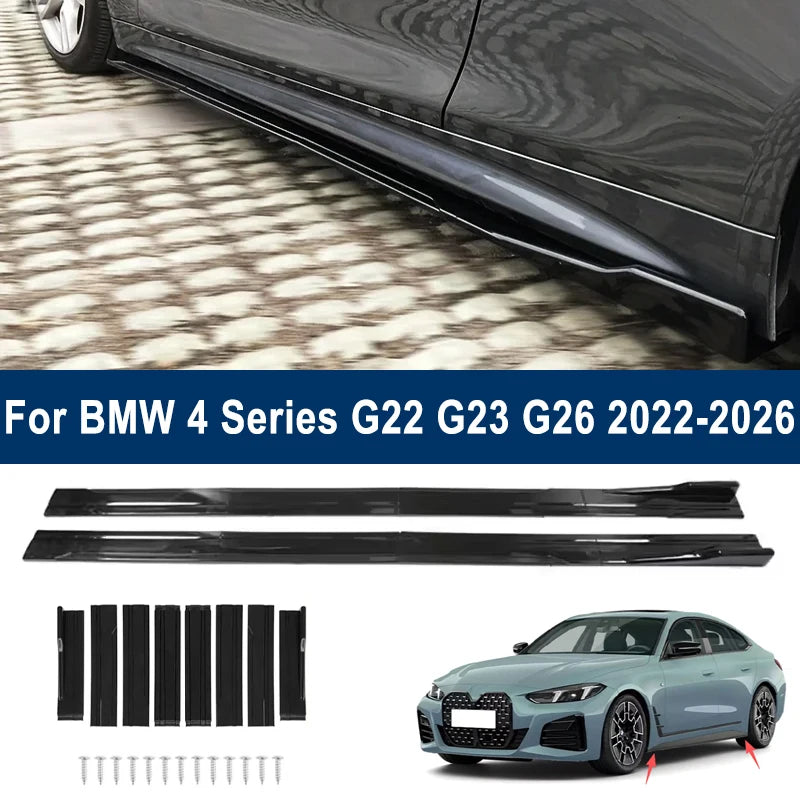 For BMW 4 Series G22 G23 G26 22-26 Side Skirt Splitters Extended