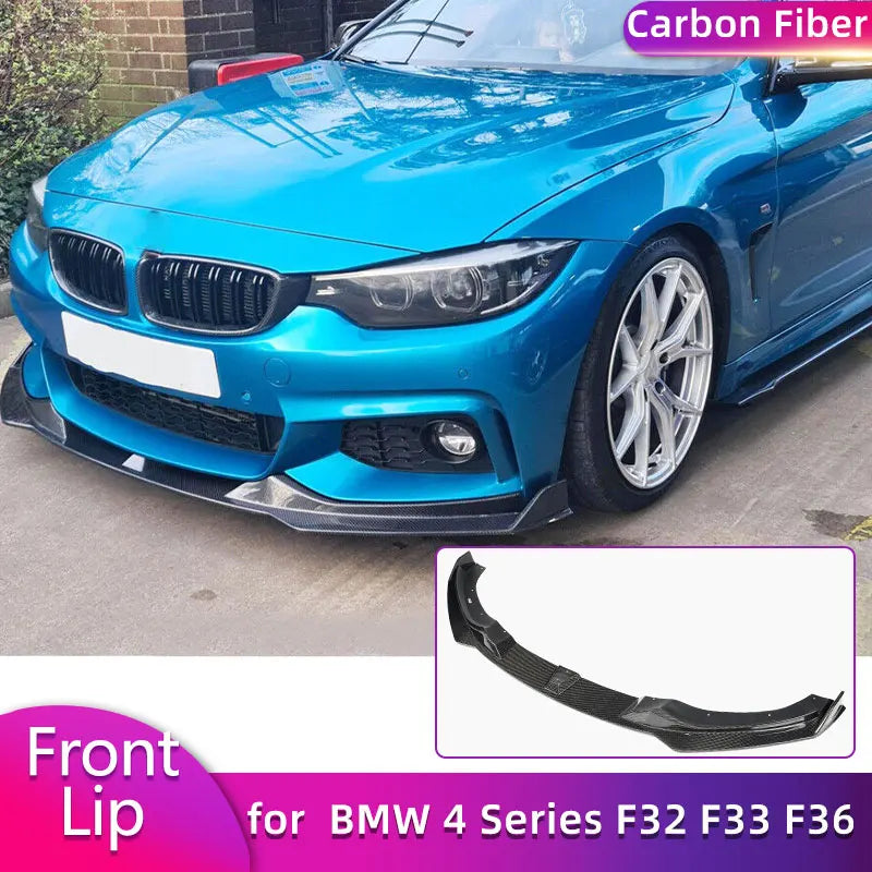 For BMW 4 Series F32 F33 Carbon Fiber Front Bumper Lip Spoiler