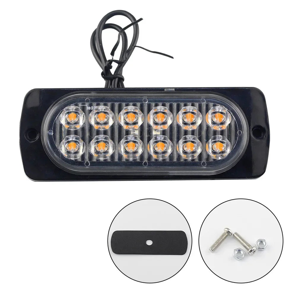 Emergency Flashing Beacon Warning 12 Stroboscopes 12V 24V Truck