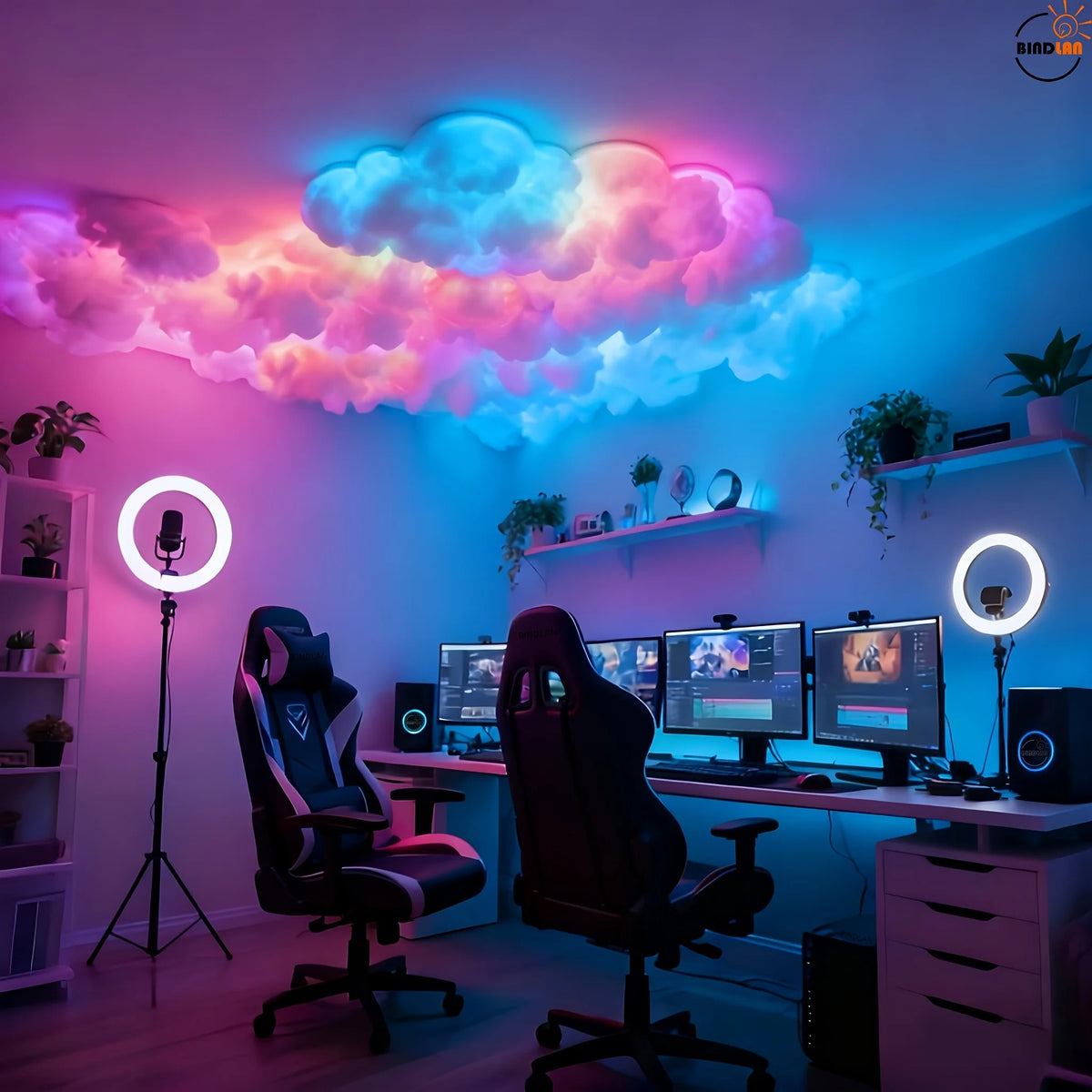 For Game Room 3D Thunder Cloud Night Music Sync Mode RGB Strip