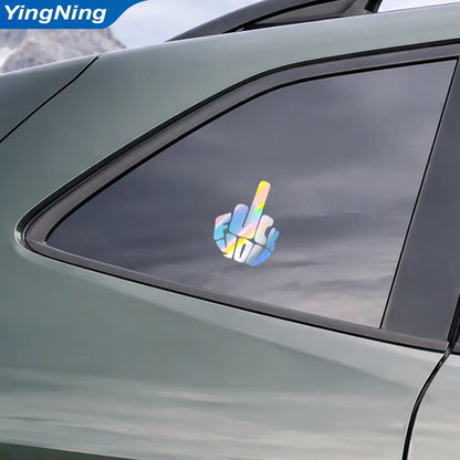 Funny Reflective Middle Finger Sticker Vinyl Window Decal Hand