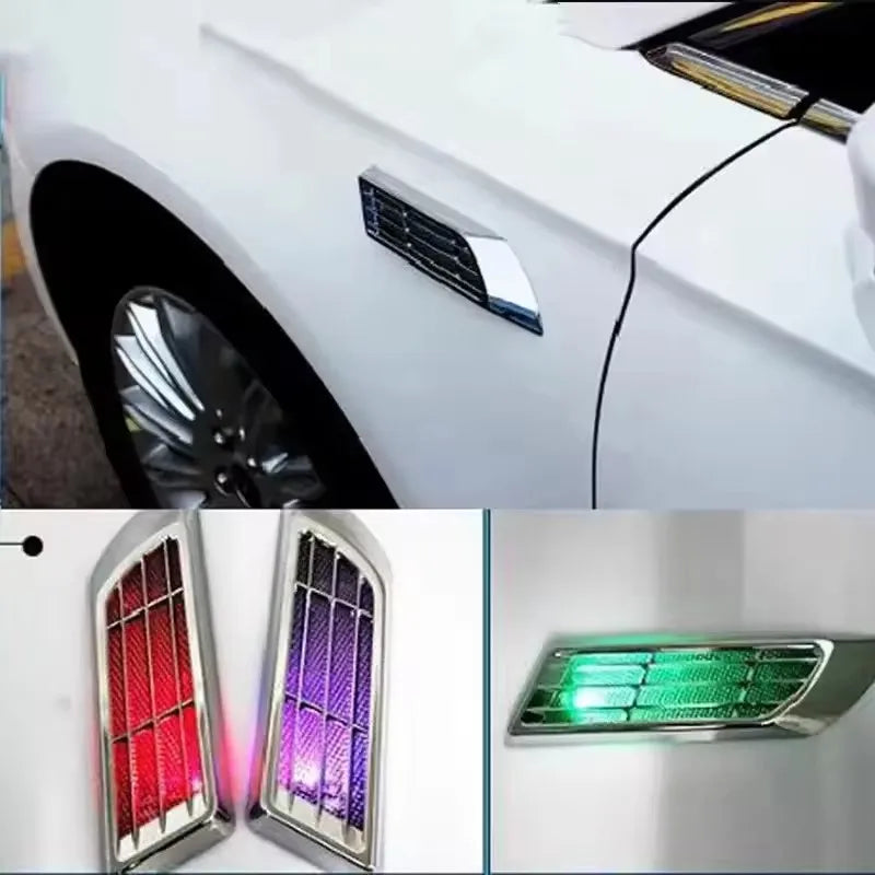 For Decoration Solar Powered Flashing Lights Fake Air Vents Cars
