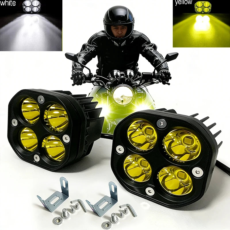 For Motorcycle Inch 40W Work Spot Offroad Driving Truck SUV ATV