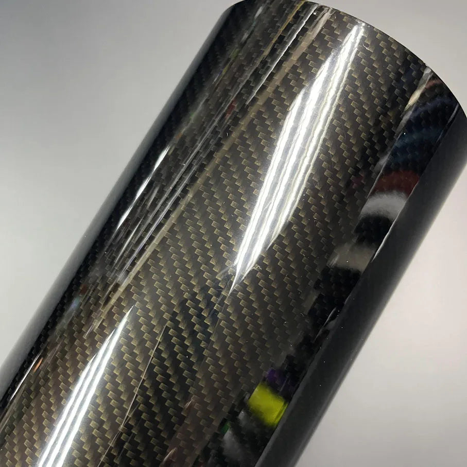For Vehicles Adhesive 9D Carbon Fiber Vinyl Film Glossy Sticker