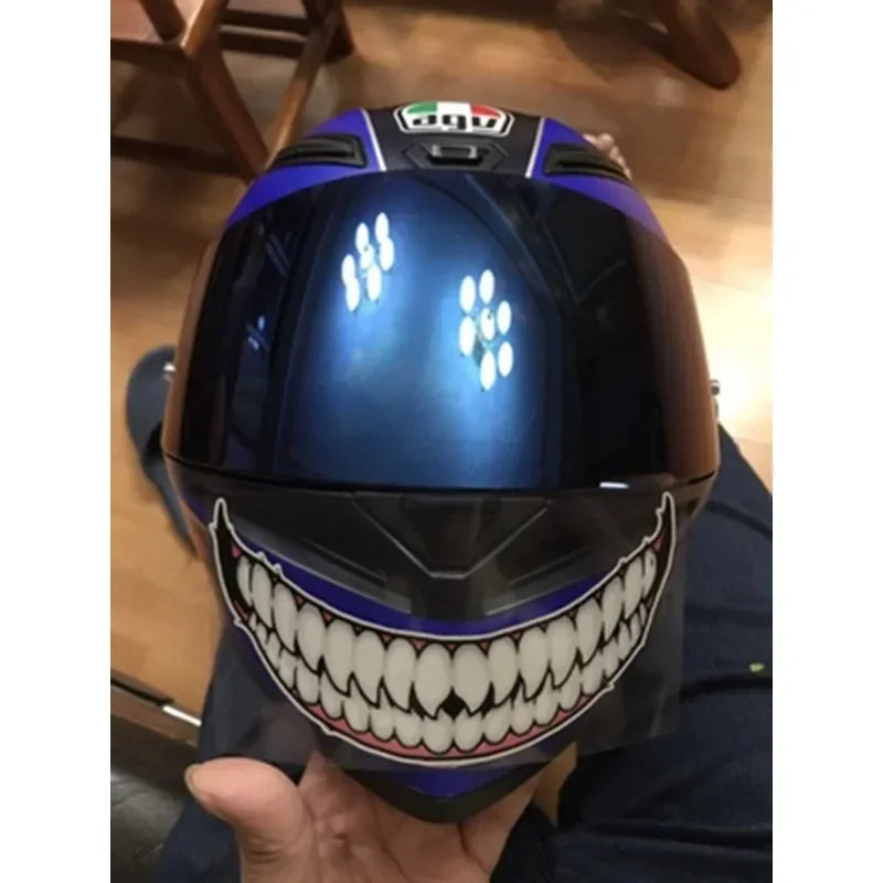 For Classic Hero Venom Teeth Mouth Sticker Modified Wheel Tail