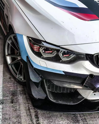 For BMW F82 M4 2015-2020 Carbon Fiber Front Bumper Side Canards