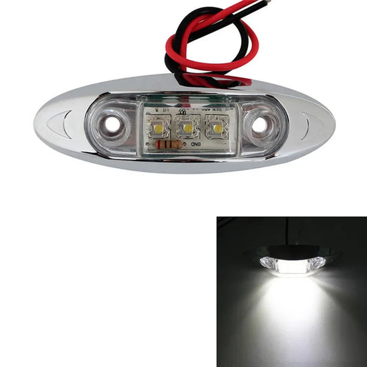 White Red Side Marker Lens Clearance Truck Trailer Oval