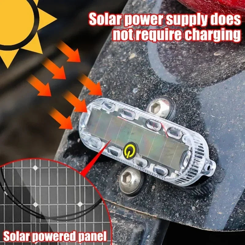 Motorcycle Solar Warning anti-rear Strobe Night Riding Flashing