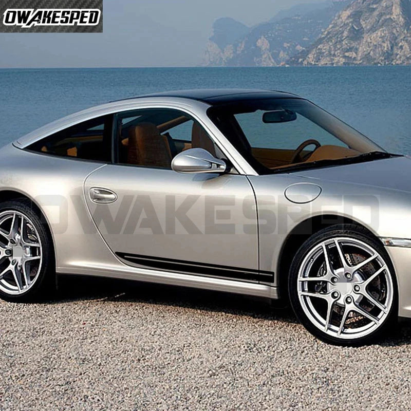 For Porsche-911-Cayman-718-CarreraS Auto Door Side Skirt 2PCS