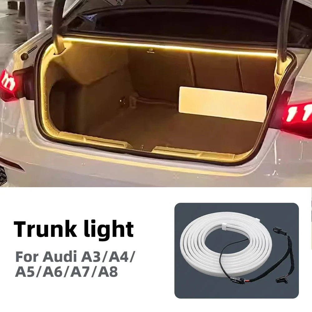 Car Trunk LED Light Strip Flowing Dynamic Tailgate Bar for Audi Ambient 12V Flexible Waterproof Rear Boot Decorative Lam
