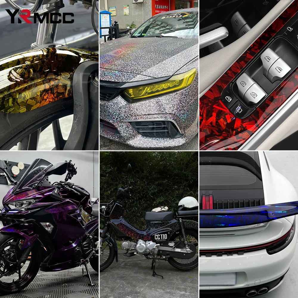 Pet Forged Carbon Wrap Vinyl Rainbow Laser Body Covering
